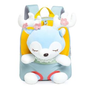 Cartoon Plush Split Elk Cute Children's Small Backpack (Color: Light Grey)