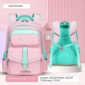 Backpack Spine Protection Waterproof Large Capacity (Option: Pink Large Sized)