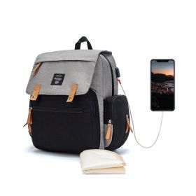 LEQUEEN Multifunctional Large Capacity Mummy Bag (Option: Black with grey-1 style)