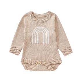 Children's Romper Sweater  White Light Brown (Option: Light Brown-90cm)