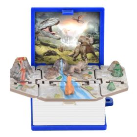 3D Dinosaur Pop-up Book Keychain Children Creative Decompression Toy (Option: Dinosaur Blue)