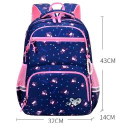 Fashion Cartoon Cute Princess Style Children Backpack (Option: Blue-L)