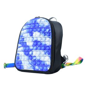 Silicone Super Lightweight Backpack For Children (Option: Blue white and black)