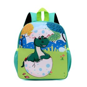 Kindergarten Men's And Women's Burden Reduction Decompression Anti-lost Fashion All-match School Bag Cartoon Student Schoolbag Wholesale (Option: Green dinosaur)