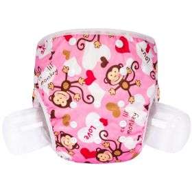 1-2 Years Old Toddler Swimming Trunks Waterproof Leak-proof (Option: Mesh Eye Band Diapers-Plus Size M)