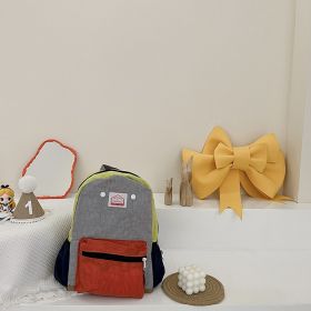 Children's Bags Simple And Lightweight Canvas Backpack Boys Girls Spine Protection (Option: Large Orange)