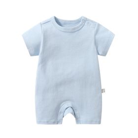 Baby Summer Short Sleeve Boxer Jumpsuit (Option: Medium Blue-59cm)