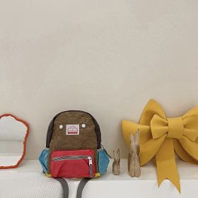 Children's Bags Simple And Lightweight Canvas Backpack Boys Girls Spine Protection (Option: Small Red)