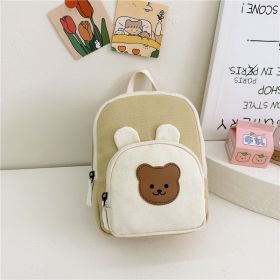 Children Backpack Cartoon Bunny Girls Color Matching Shoulders (Color: Khaki)
