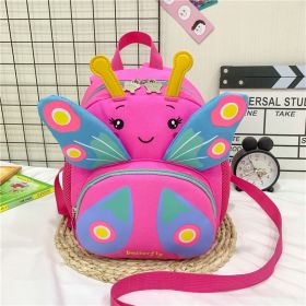 Baby Cute Cartoon Burden Reduction Anti-Lost Backpack (Option: Rose Red)