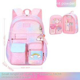 Side Opening Cute Relieve Pressure Children's Backpack (Option: Gradually Varied Pink Small)