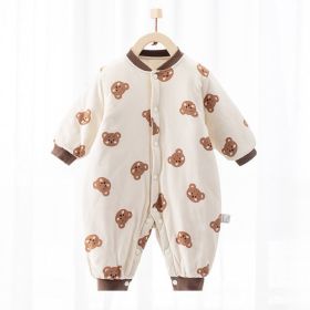 Warm Jumpsuit Newborn Cotton Crawling Suit (Option: Qiaoke bear-59cm)