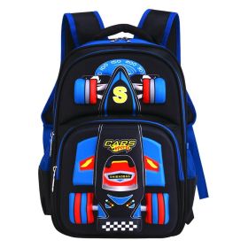 Three Dimensional Car Boys Primary School Trolley School Bag (Color: Blue)