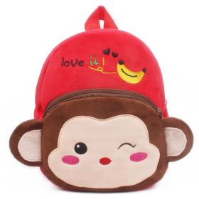 Cute Children's Plush Early Education Small Schoolbag (Option: New monkey)