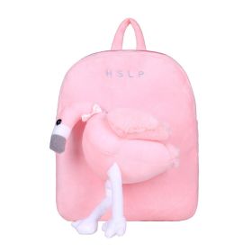 Cartoon Cute Plush Double Shoulders Kindergarten Backpack (Option: Flamingo)