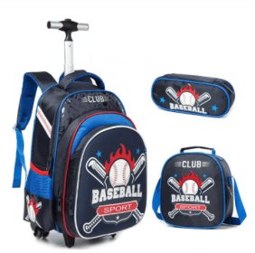 Three-piece Trolley Bag For Primary School Students (Option: Baseball)