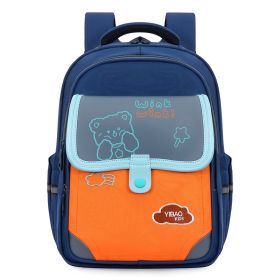 Primary School Kindergarten Large Capacity Schoolbag (Option: ZG102 Blue With Orange)