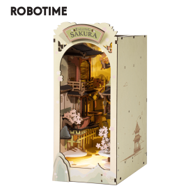 Robotime Rolife DIY Book Nook Stories in Books Series Wooden Miniature House with Furniture Doll House Kits Toy (style: Falling Sakur)