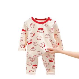Baby Cartoon Pattern Long Sleeves Shirt Combo Pants Soft Cotton Sets Pajamas (Size/Age: 90 (12-24M))