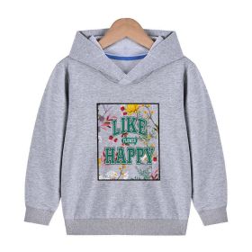 Baby Floral And Slogan Print Pattern Soft Cotton Hoodies (Size/Age: 150 (10-12Y))