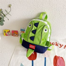 Fashionable And Simple Children's Small Dinosaur Backpack (Option: Green-S)