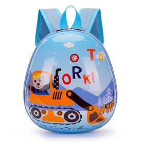 Children's Schoolbag Kindergarten Boys And Girls 3-6 Years Old Baby Small Class Cartoon Cute Princess Lightweight Egg Shell Small Backpack (Option: Small Forklift)