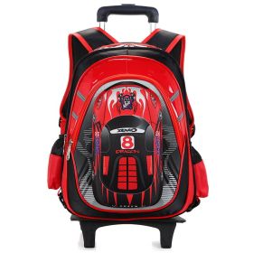 The New Men's Detachable Trolley Schoolbag Reduces The Burden (Option: Red second round)