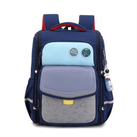 Fashion New Cartoon Student Backpack (Option: Dark Blue With Light Blue)
