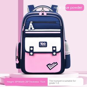 New Student Schoolbag Waist And Spine Protection Burden Reduction Children Backpack (Option: Sapphire Blue Pink Small Size)