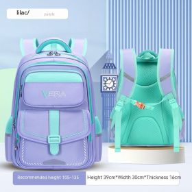 Backpack Spine Protection Waterproof Large Capacity (Option: S Size In Purple)