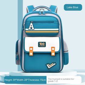 New Student Schoolbag Waist And Spine Protection Burden Reduction Children Backpack (Option: Lake Blue Small Size)