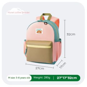 Kindergarten Backpack Children And Boys Super Light (Option: Coffee Pink M)