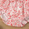 Baby Girl Lettuce Trim Design Ruffle Neck Tops Combo Floral Shorts Sets