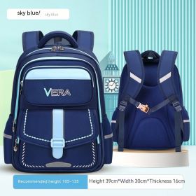 Backpack Spine Protection Waterproof Large Capacity (Option: Blue Small Size)