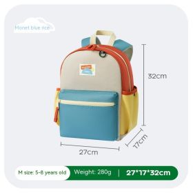 Kindergarten Backpack Children And Boys Super Light (Option: Blue Beige M)