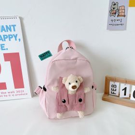 Cartoon Cute Little Bear Kindergarten School Bag (Color: Pink)