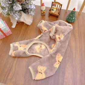 Dogs Cats Double-sided Plush Pet Clothing Warm (Option: Coffee-L)