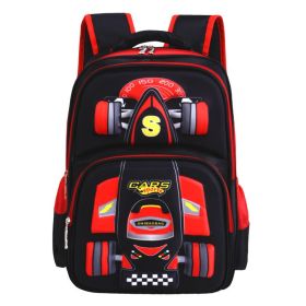 Three Dimensional Car Boys Primary School Trolley School Bag (Color: Red)