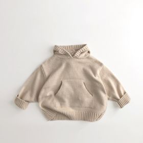 Children's Hoodie Retro Casual Sweater (Option: Beige Apricot-130cm)