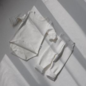 Children's Clothing Spring Baby Jumpsuit High Waist Belly Protection Pants Suit (Option: White Fox Velvet Lining-90cm)