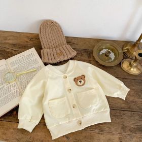 Baby Bear Pocket Romper Turn-down Collar Coat (Option: Apricot Coat-100cm)