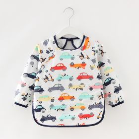 Baby Dinner Coverall Bib Spring And Autumn Long Sleeve Apron (Option: Long Sleeve Car-80cm)