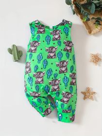 Shoulder Button Adjustable One-piece Romper (Option: Green FNZ041E-80)
