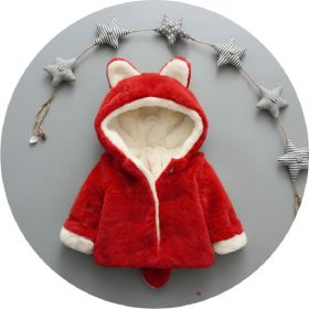 Children Thick Small Tail Faux Fur Coat (Option: Red-90cm)