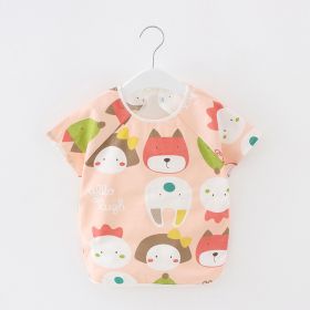 Baby Dinner Coverall Bib Spring And Autumn Long Sleeve Apron (Option: Short Sleeve Fox-110cm)