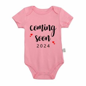 Announced Pregnancy 2024 Newborn Baby Romper Pure Cotton Rompers (Option: PF1062 Pink-18 24M)
