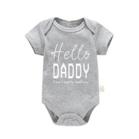Pure Cotton Baby Triangle Rompers Short Sleeve (Option: PF0446 Gray 2-9M)