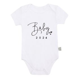 Announced Pregnancy 2024 Newborn Baby Romper Pure Cotton Rompers (Option: PF0995 White-6 9M)