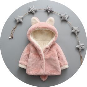 Children Thick Small Tail Faux Fur Coat (Option: Pink-100cm)