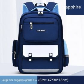 Primary School Student Schoolbag Male Grade 1-3-6 Portable Burden Alleviation Large Capacity Children's Schoolbag Backpack (Option: Royal Blue-Small Size)